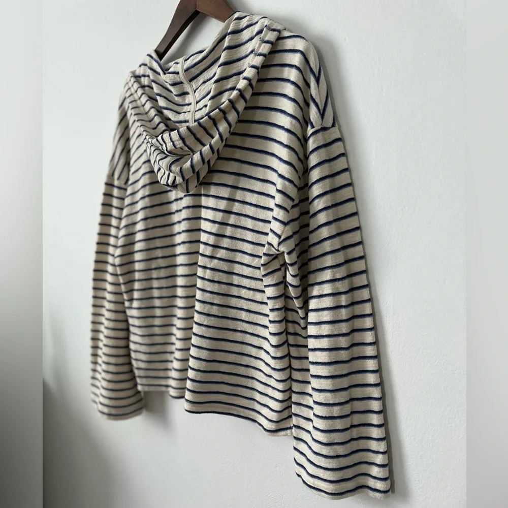 New Without Tags Playa Hoodie Navy & White Stripe by Marine Layer, Sz XL - Picture 5 of 11